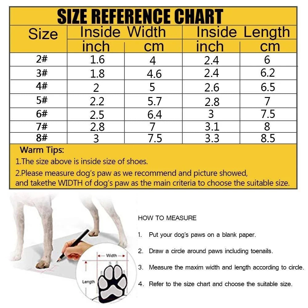 Waterproof Dog Shoes Anti-Slip Rubber Dog Booties for Summer Hot Pavement Winter Snow Dog Boots Paw Protector Reflective 4Pcs