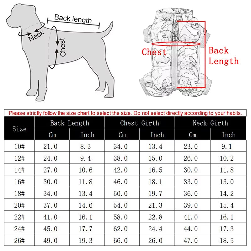 Thicken Warm Dog Clothes for Dogs Winter Puppy Pet Dog Coat Jacket Waterproof Reflective Clothing for Dogs French Bulldog Pug